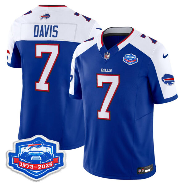Ray Davis Buffalo Bills 1973 - 2025 Farewell Season Patch Vapor Limited Jersey - All Stitched - Royal Alternate