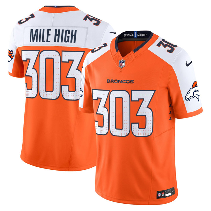 Mile High 303 Denver Broncos 2026 Vapor Limited Jersey - All Stitched - Orange Alternate