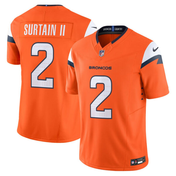 Patrick Surtain II Denver Broncos 2026 Vapor Limited Jersey - All Stitched - Orange