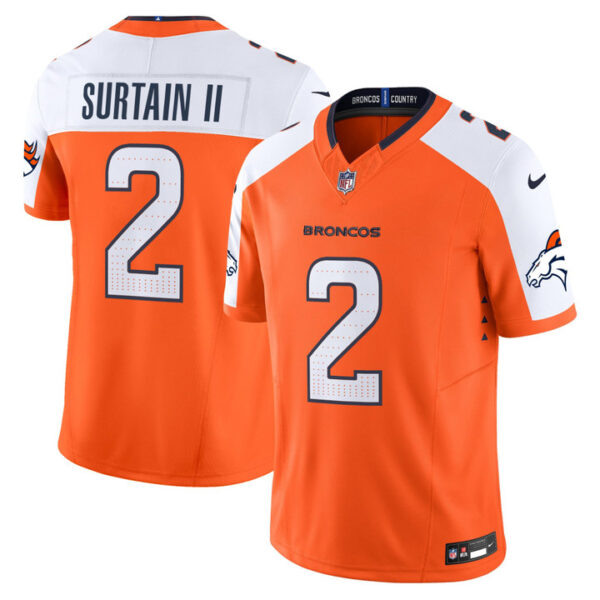 Patrick Surtain II Denver Broncos 2026 Vapor Limited Jersey - All Stitched - Orange Alternate