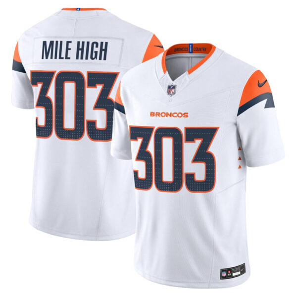 Mile High 303 Denver Broncos 2026 Vapor Limited Jersey - All Stitched - White