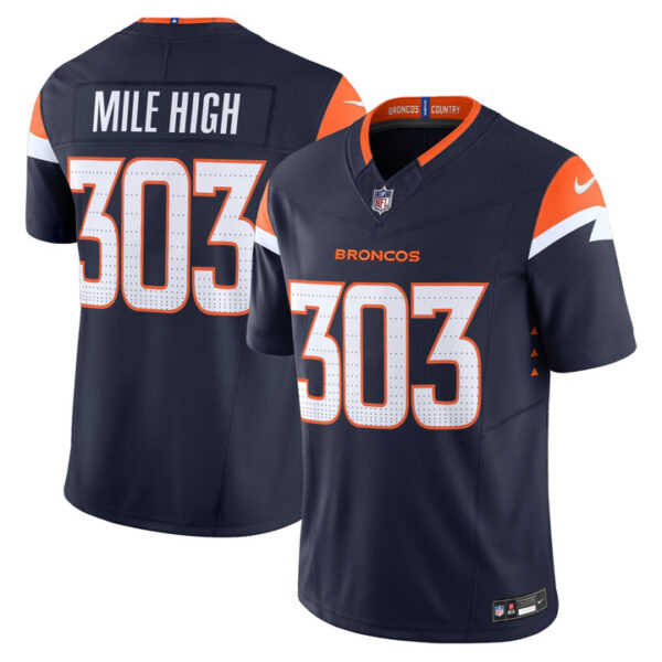 Mile High 303 Denver Broncos 2026 Vapor Limited Jersey - All Stitched - Navy