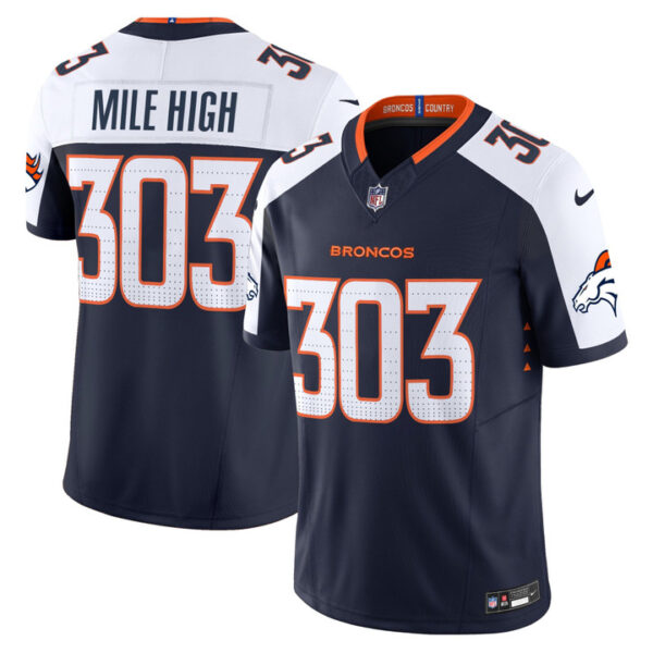 Mile High 303 Denver Broncos 2026 Vapor Limited Jersey - All Stitched - Navy Alternate
