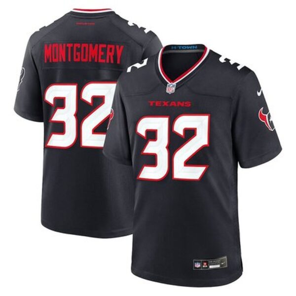 Youth Houston Texans #32 David Montgomery Nike Navy Game Jersey