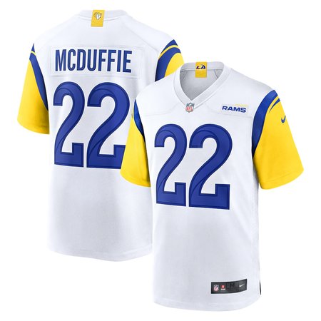 Youth Los Angeles Rams #22 Trent McDuffie White Game Jersey