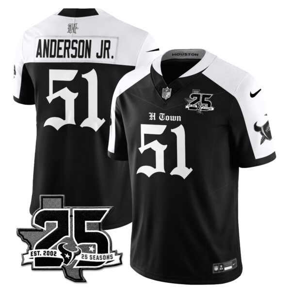 Houston Texans Will Anderson Jr. 25th Seasons in 2026 Gothic Vapor Gold Edition Limited Jersey - Alternate