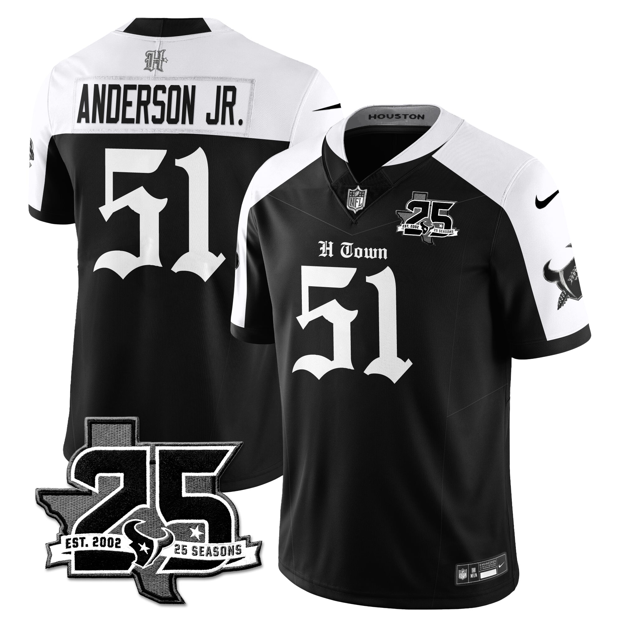 Houston Texans Will Anderson Jr. 25th Seasons in 2026 Gothic Vapor Gold Edition Limited Jersey - Alternate