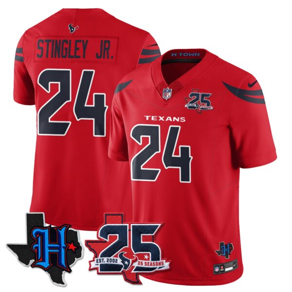 Houston Texans Derek Stingley Jr. 25th Seasons in 2026 Basic Vapor Limited Jersey - Red
