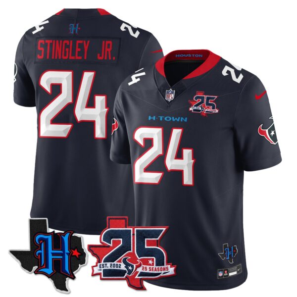 Houston Texans Derek Stingley Jr. 25th Seasons in 2026 Basic Vapor Limited Jersey - Navy