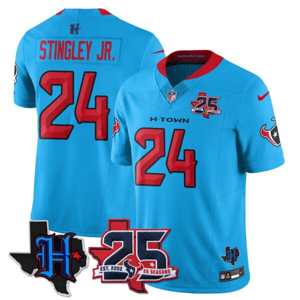 Houston Texans Derek Stingley Jr. 25th Seasons in 2026 Basic Vapor Limited Jersey - Blue