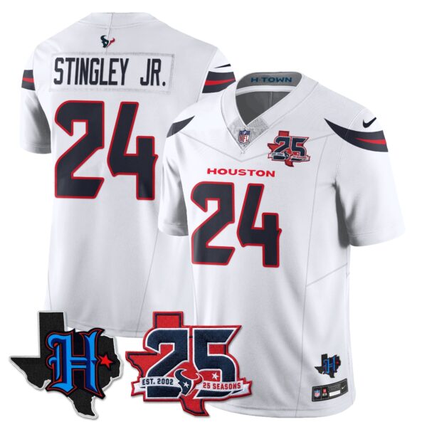 Houston Texans Derek Stingley Jr. 25th Seasons in 2026 Basic Vapor Limited Jersey - White