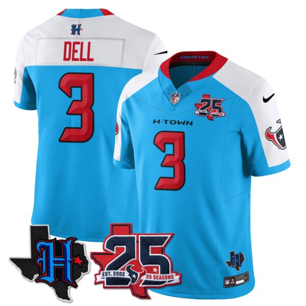 Houston Texans Tank Dell 25th Seasons in 2026 Basic Vapor Limited Jersey - Blue Alternate