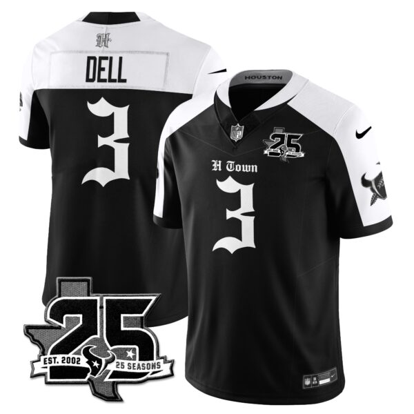 Houston Texans Tank Dell 25th Seasons in 2026 Gothic Vapor Gold Edition Limited Jersey - Alternate