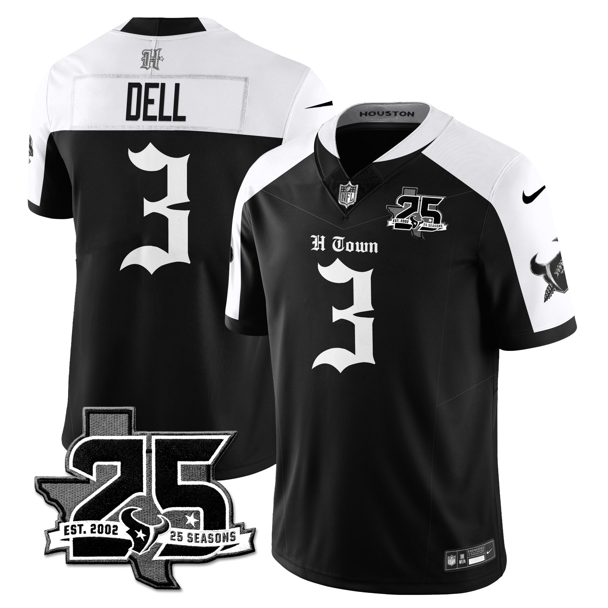 Houston Texans Tank Dell 25th Seasons in 2026 Gothic Vapor Gold Edition Limited Jersey - Alternate
