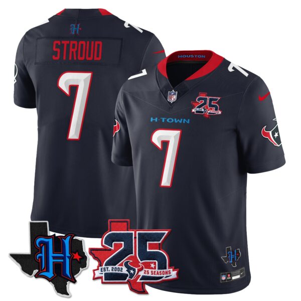 Houston Texans C.J. Stroud 25th Seasons in 2026 Basic Vapor Limited Jersey - Navy