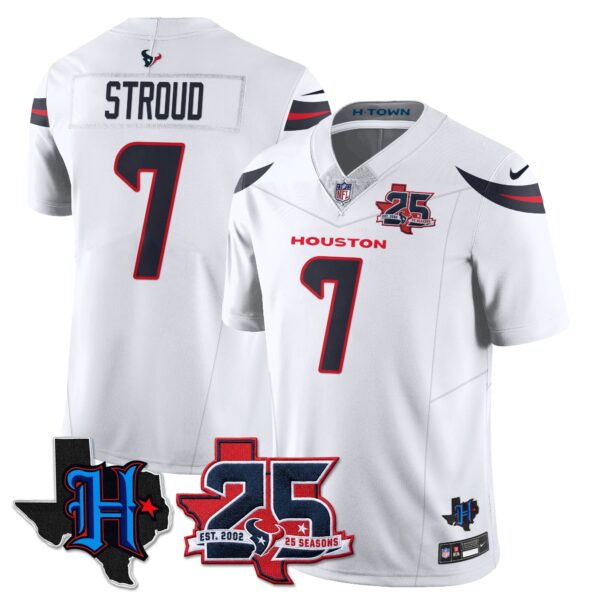 Houston Texans C.J. Stroud 25th Seasons in 2026 Basic Vapor Limited Jersey - White