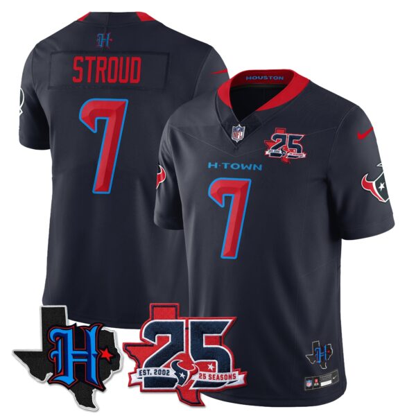 Houston Texans C.J. Stroud 25th Seasons in 2026 Basic Vapor Limited Jersey - Navy Limited