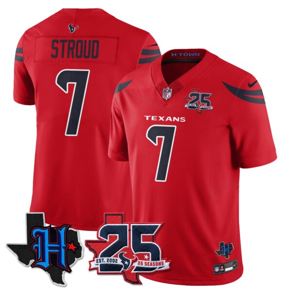 Houston Texans C.J. Stroud 25th Seasons in 2026 Basic Vapor Limited Jersey - Red