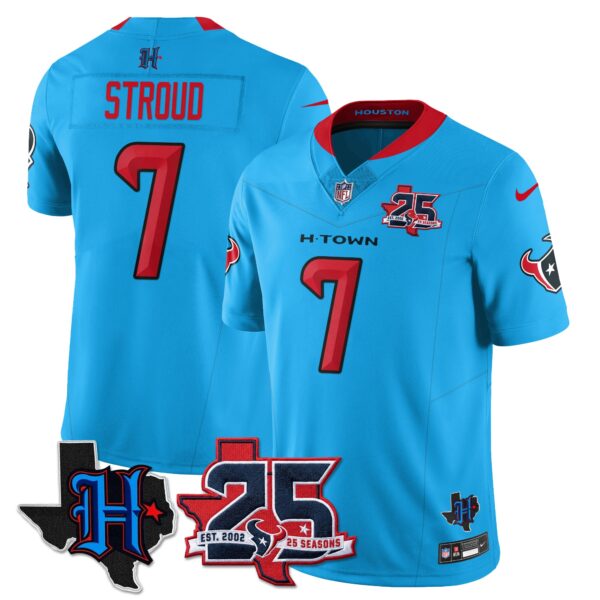 Houston Texans C.J. Stroud 25th Seasons in 2026 Basic Vapor Limited Jersey - Blue