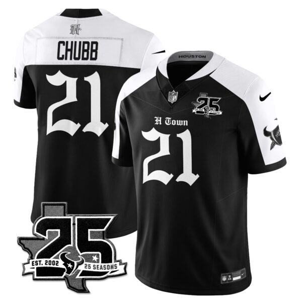 Houston Texans Nick Chubb 25th Seasons in 2026 Gothic Vapor Gold Edition Limited Jersey - Alternate