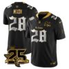 Houston Texans Joe Mixon 25th Seasons in 2026 Gothic Vapor Gold Edition Limited Jersey - Black Limited