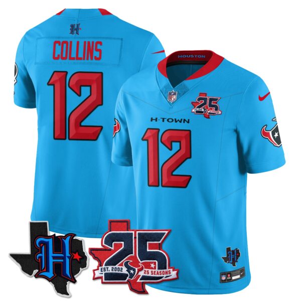 Houston Texans Nico Collins 25th Seasons in 2026 Basic Vapor Limited Jersey - Blue
