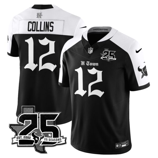 Houston Texans Nico Collins 25th Seasons in 2026 Gothic Vapor Gold Edition Limited Jersey - Alternate