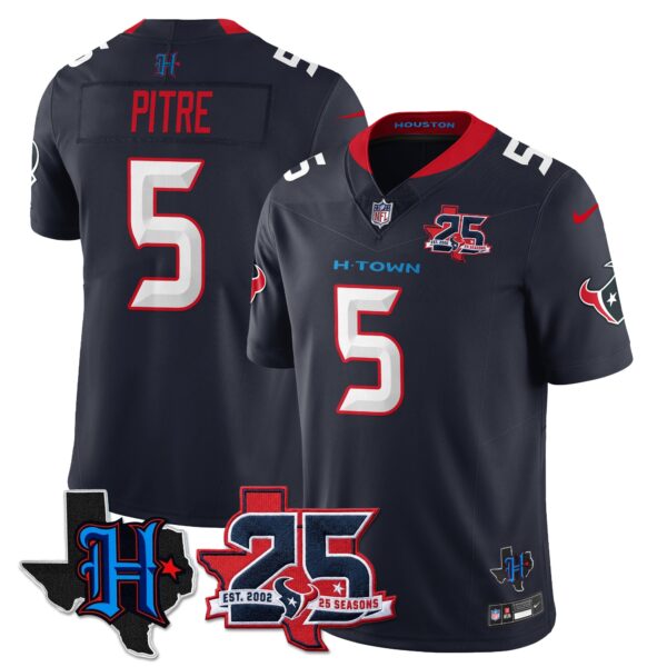 Houston Texans Jalen Pitre 25th Seasons in 2026 Basic Vapor Limited Jersey - Navy