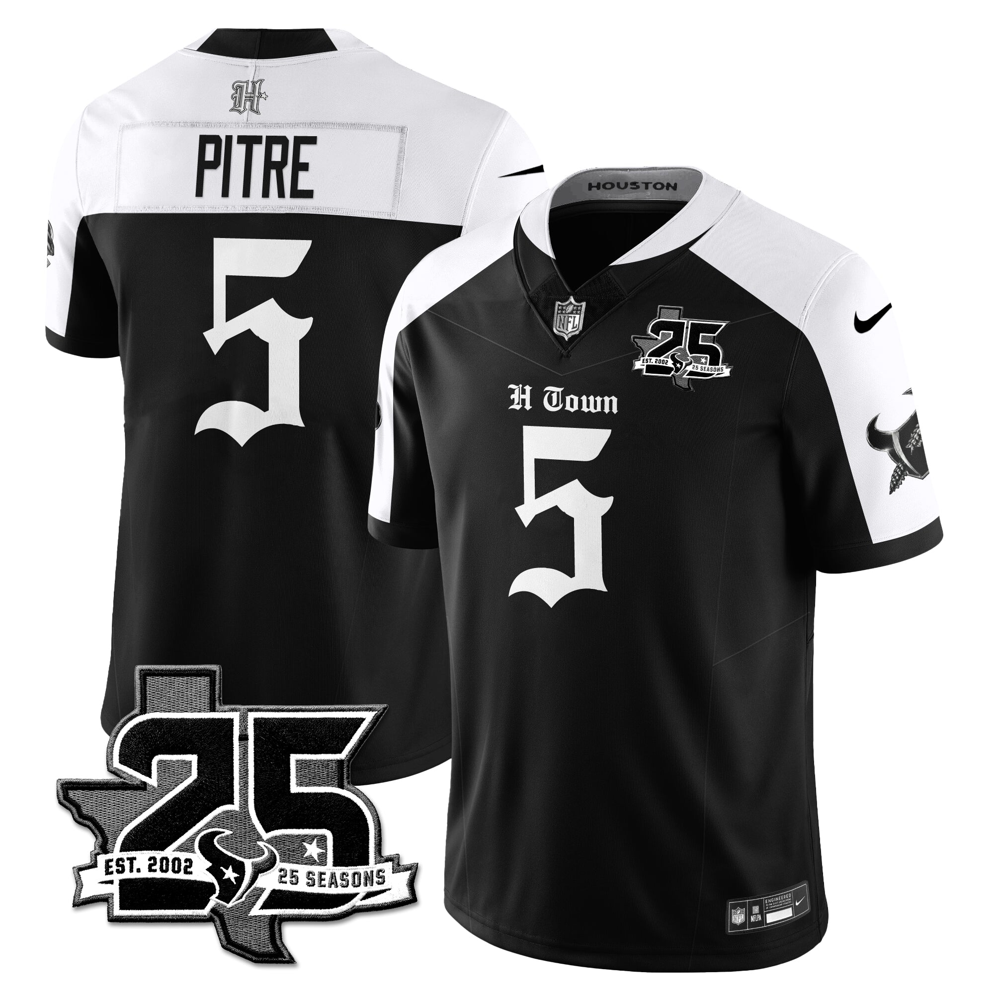 Houston Texans Jalen Pitre 25th Seasons in 2026 Gothic Vapor Gold Edition Limited Jersey - Alternate