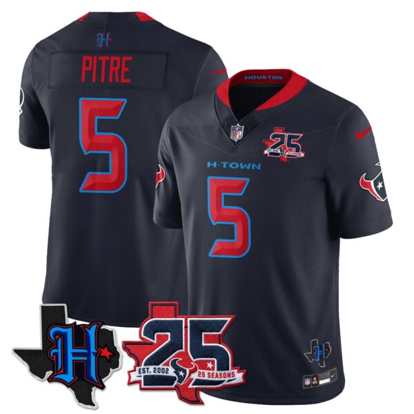Houston Texans Jalen Pitre 25th Seasons in 2026 Basic Vapor Limited Jersey - Navy Limited