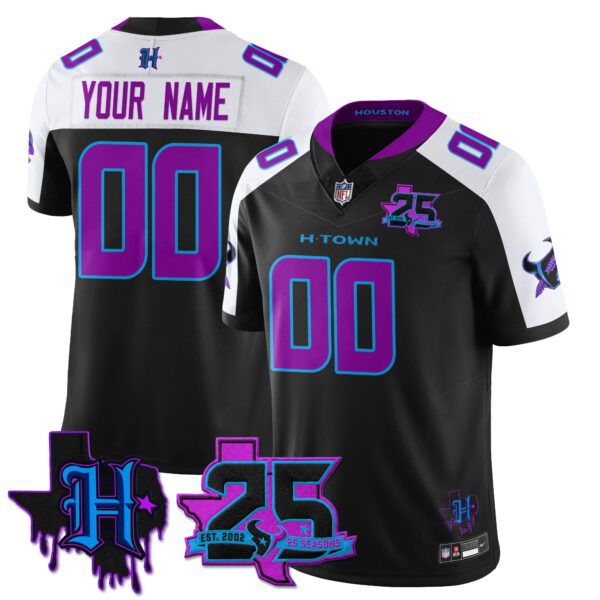 Houston Texans 25th Seasons in 2026 DJ Screw Vapor Custom Limited Jersey - Black Alternate