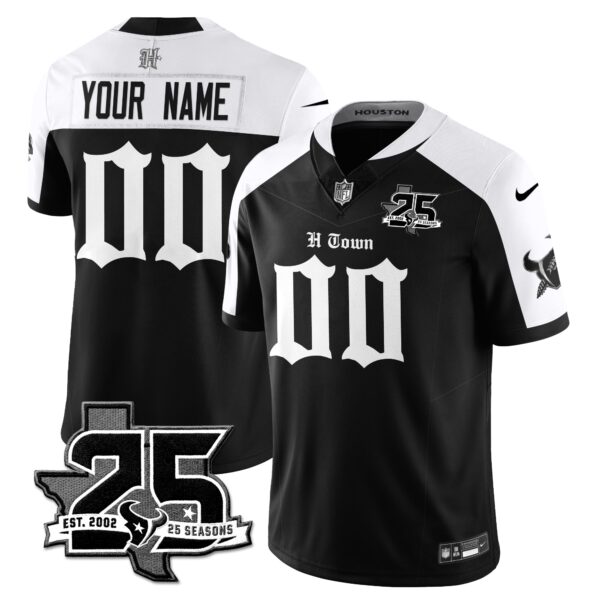 Houston Texans 25th Seasons in 2026 Gothic Vapor Gold Edition Custom Limited Jersey - Alternate