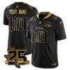 Houston Texans 25th Seasons in 2026 Gothic Vapor Gold Edition Custom Limited Jersey - Black Gold