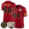 San Francisco 49ers 80th Anniversary “Rivalries” Faithful To The Bay Patch Vapor Limited Custom Jersey - All Stitched - Red Gold