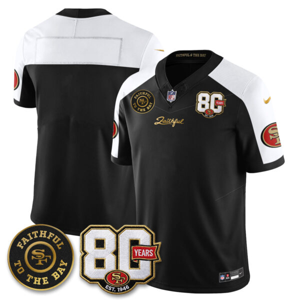San Francisco 49ers Team 80th Anniversary “Rivalries” Faithful To The Bay Patch Vapor Limited Jersey - All Stitched - Black Alternate