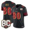 San Francisco 49ers Jerry Rice 80th Anniversary Patch Rivalries Edition Vapor Limited Jersey - All Stitched - Black Rivalries