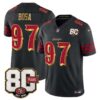 San Francisco 49ers Nick Bosa 80th Anniversary Patch Rivalries Edition Vapor Limited Jersey - All Stitched - Black Rivalries
