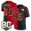 San Francisco 49ers George Kittle 80th Anniversary Patch Rivalries Edition Vapor Limited Jersey - All Stitched - Split