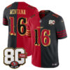San Francisco 49ers Joe Montana 80th Anniversary Patch Rivalries Edition Vapor Limited Jersey - All Stitched - Split