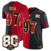 San Francisco 49ers Nick Bosa 80th Anniversary Patch Rivalries Edition Vapor Limited Jersey - All Stitched - Split