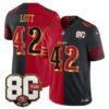 San Francisco 49ers Ronnie Lott 80th Anniversary Patch Rivalries Edition Vapor Limited Jersey - All Stitched - Split