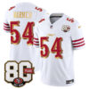 San Francisco 49ers Fred Warner 80th Anniversary Patch Rivalries Edition Vapor Limited Jersey - All Stitched - White Gold
