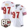San Francisco 49ers Nick Bosa 80th Anniversary Patch Rivalries Edition Vapor Limited Jersey - All Stitched - White Gold