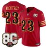 San Francisco 49ers Christian McCaffrey 80th Anniversary Patch Rivalries Edition Vapor Limited Jersey - All Stitched - Red Gold