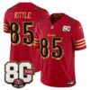 San Francisco 49ers George Kittle 80th Anniversary Patch Rivalries Edition Vapor Limited Jersey - All Stitched - Red Gold