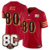San Francisco 49ers Jerry Rice 80th Anniversary Patch Rivalries Edition Vapor Limited Jersey - All Stitched - Red Gold
