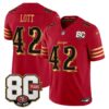 San Francisco 49ers Ronnie Lott 80th Anniversary Patch Rivalries Edition Vapor Limited Jersey - All Stitched - Red Gold