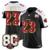 San Francisco 49ers Christian McCaffrey 80th Anniversary Patch Rivalries Edition Vapor Limited Jersey - All Stitched - Black Alternate