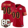 San Francisco 49ers Anniversary Patch Rivalries Edition Vapor Limited Custom Jersey - All Stitched - Red Gold