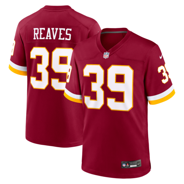 Washington Commanders Jeremy Reaves Game Jersey - All Stitched - Burgundy